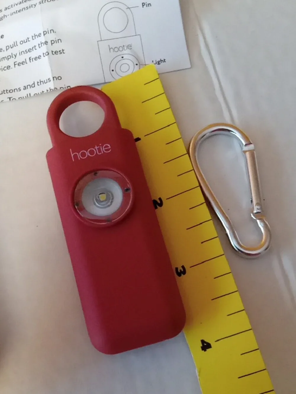 NIB Hootie Personal Safety Alarm for Women, Men, & Kids - Keychain Alarm- RED